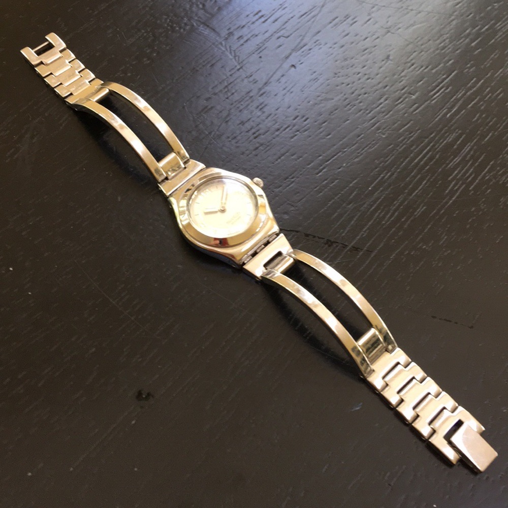 🔥SWATCH Irony “Crystalline” Stainless Steel Watch
